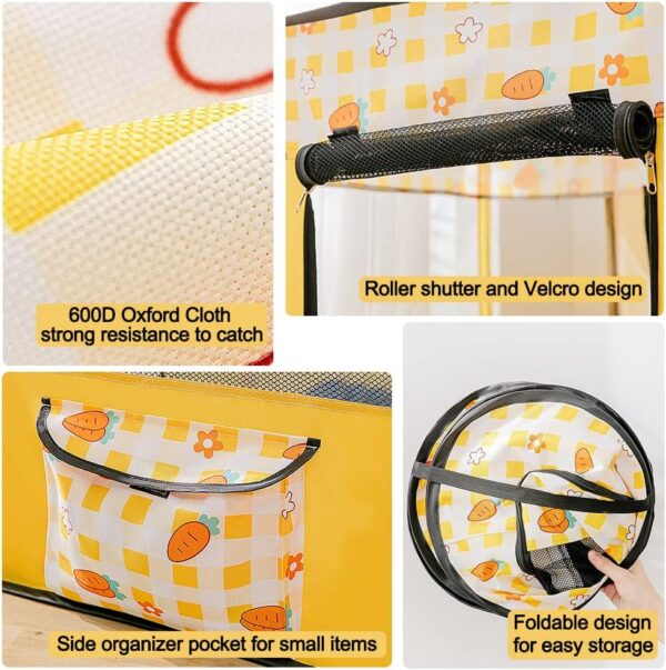 Foldable Pet Playpen Portable Kennel Cage for Puppy Dog Kitten Cat, Indoor/Outdoor Pop up Pet Tent Fence (M,Yellow) - Image 4