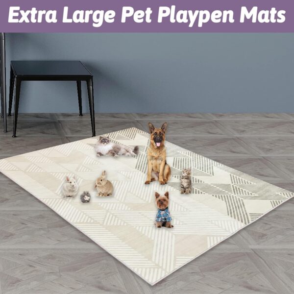 VCEPJH Extra Large Rabbit Cage Liner Reusable 63 inch Washable Bunny Floor Mat Soft Animal Bedding Cage Flooring Pads Non-Slip Pet Rug for Indoor Dogs Puppy Cats Totoro Ferret - Image 7