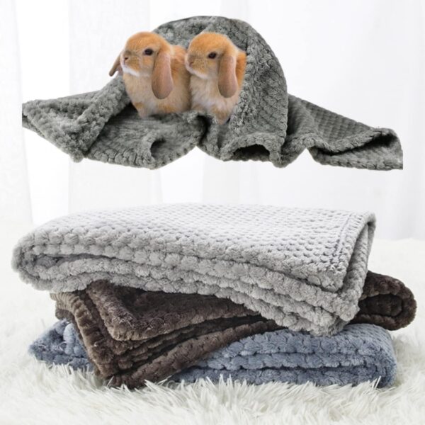 3 Pack Guinea Pig Blankets Hamster Flannel Bunny Blanket Cage Liners Small Pet Fleece Sleep Blankets Bedding Mats Bath Towels for Hamster Guinea Pig Rabbit Kitten Chinchilla Hedgehog (M, 3 Pack) - Image 5