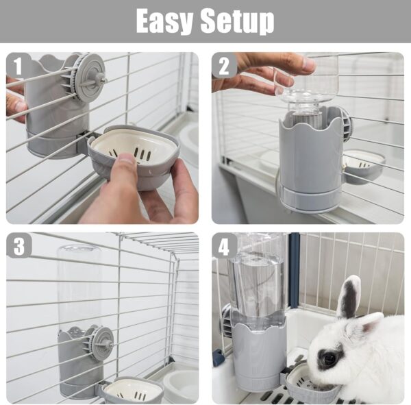 TOKAYIFE Pet Water Bottle for Cage Crate 500ml Rabbit Water Bottles Non-Drip Automatic Kettle Small Animal Water Bottle for Bunny Chinchilla Hedgehog Squirrel Ferret (Grey) - Image 3