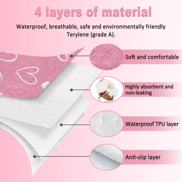 4 Pack Guinea Pig Cage Liner Guinea Pig Bedding Reusable Fast Absorbent Waterproof Puppy Pee Pads Washable Air Dried Pee Mat for Small Animals Pet Cat Chinchillas Hamster Rabbit Bedding 27‘’ x 19‘’ - Image 4