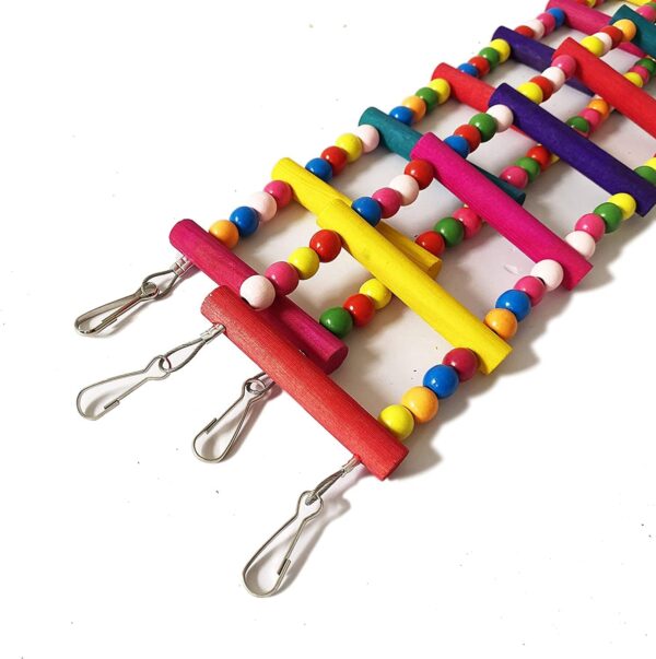 Large Bird Parrot Toys Ladders Swing Chewing Toys Hanging Pet Bird Cage Accessories Hammock Swing Toy for Small Parakeets Cockatiels, 18 Ladders, 48 inch - Image 4