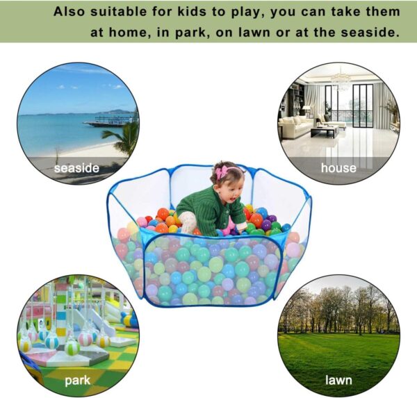 Small Animal Playpen, Hamster Guinea Pig playpen, Breathable Pet Playpen Portable Reptiles Cage Foldable Pop-Up Exercise Fence Outdoor Indoor Pet Tent for Rabbits, Chinchillas Hedgehogs, Blue - Image 5