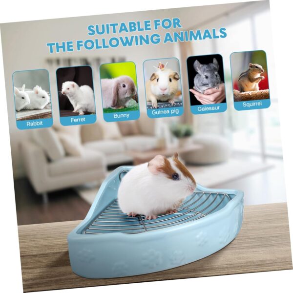 BESPORTBLE Rabbit Ceramic Toilet Potty Bedding for Hamster Small Pet Supply Chinchilla Bedding Rabbit Litter Pan Hamster Toilet Rabbit Toilet Rabbit Cage Pet Toilet Accessory Ceramics - Image 6
