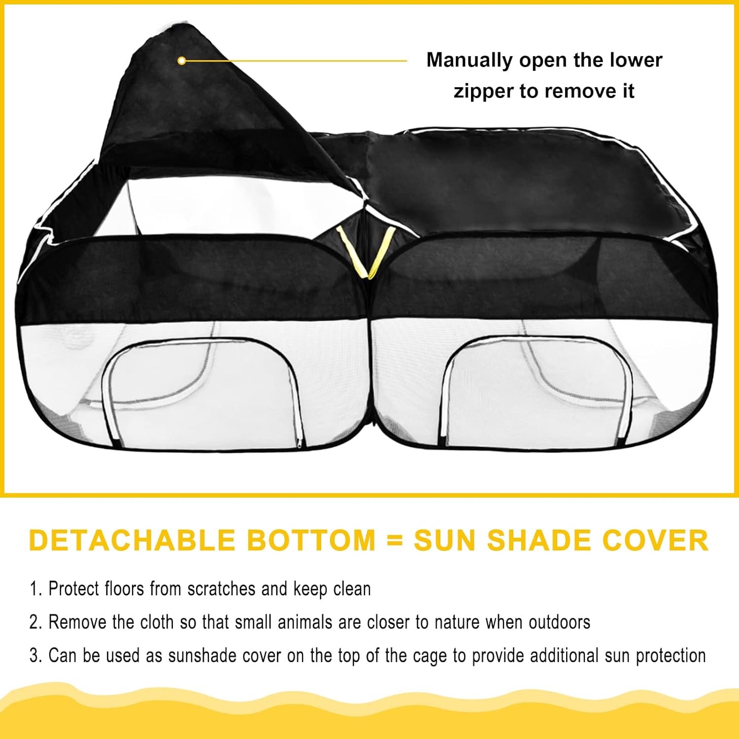 Coolty Small Animals Playpen, Pop up Large Exercise Pen Cage Yard Movable Chicken Yard Fence Playground for Puppy Kitten Rabbits Duck Hens - Image 6