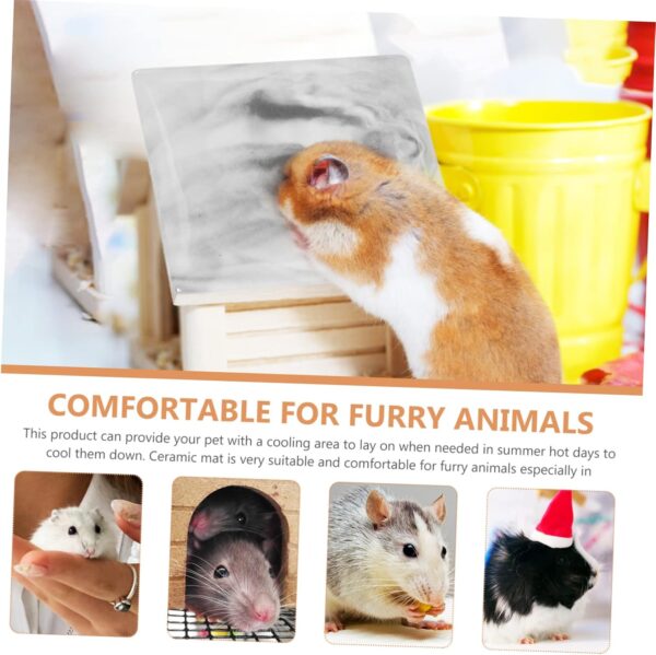Yardwe 5pcs Hamster Cooling Plate Pet Cooling Plate Hamster Bedding Summer Guinea House Hedgehog Sleeping Platform Small Animal Platform Hamster Hide Guinea Cool Mat Hamsters Ceramics - Image 2