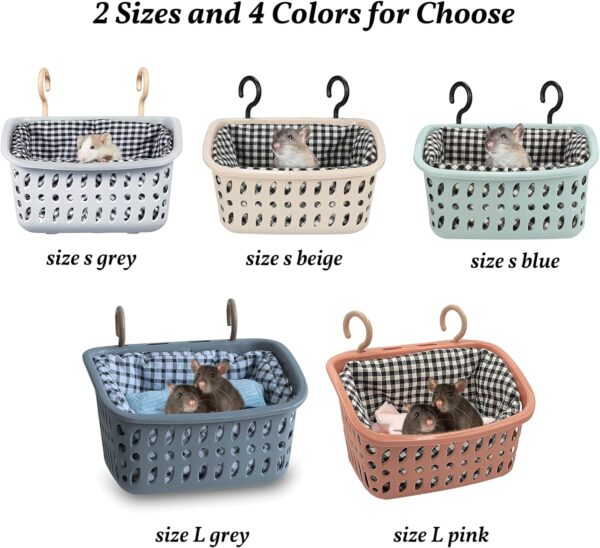 JWShang Rat Hammock for Cage Chew Proof, Rat Warm Bed, Small Animal Hanging Hammock, Rat Cage Accessories for Small Animals Rat, Mouse, Guinea Pig, Chinchilla, Sugar Glider, Ferret (Small) - Image 2
