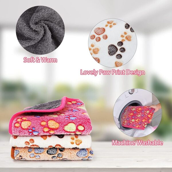 HYLYUN Waterproof Guinea Pig Blankets, 3 Pack Washable Small Animal Fleece Cage Liners Pet Soft Sleep Mat Cover Warm Flannel Throw for Hamster Rabbit Chinchilla Hedgehog Ferret (60 * 40cm) - Image 3