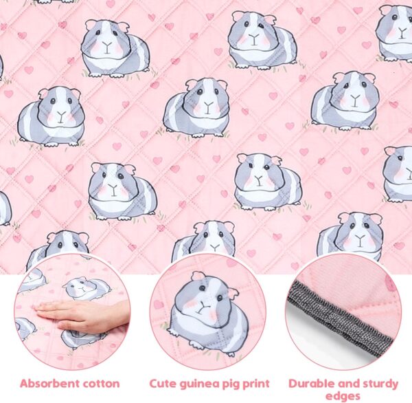 PStarDMoon Guinea Pig Cage Liners Waterproof Guinea Pig Pee Pads, Digital Print Washable Reusable & Anti Slip Guinea Pig Bedding Fast and Super Absorb Water for Small Animals Rabbit Hamster Rat - Image 3