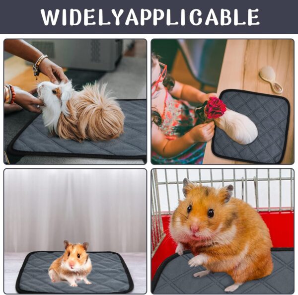 4 Pack Guinea Pig Cage Liners, 30 x 30cm Washable Pet Pee Pads, Anti Slip Small Animals Bedding, Reusable High Absorbent Pet Mat with Waterproof Bottom for Rabbit Hamster Cat Dog Chinchilla Cages - Image 7