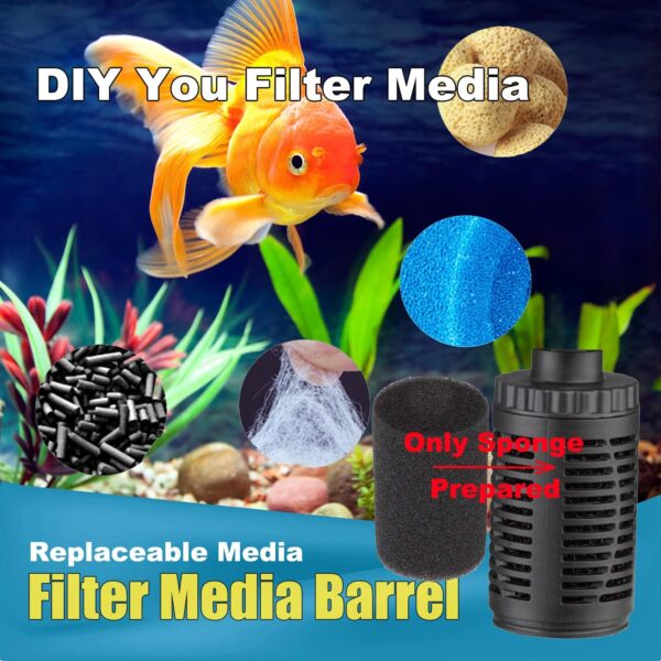 Craftsboys Fish Tank Filter, Silent Internal Aquarium Filter, Clean Water, Air Pump, Make Waves (4W-450L/H, Black) - Image 4