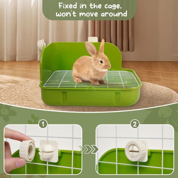 Humorous.P Small Animal Litter Pet Toilet Potty Trainer Corner Litter Bedding Box Pet Pan for Small Animal/Rabbit/Guinea Pig/Galesaur/Ferrets Rectangular Plastic Material - Image 3