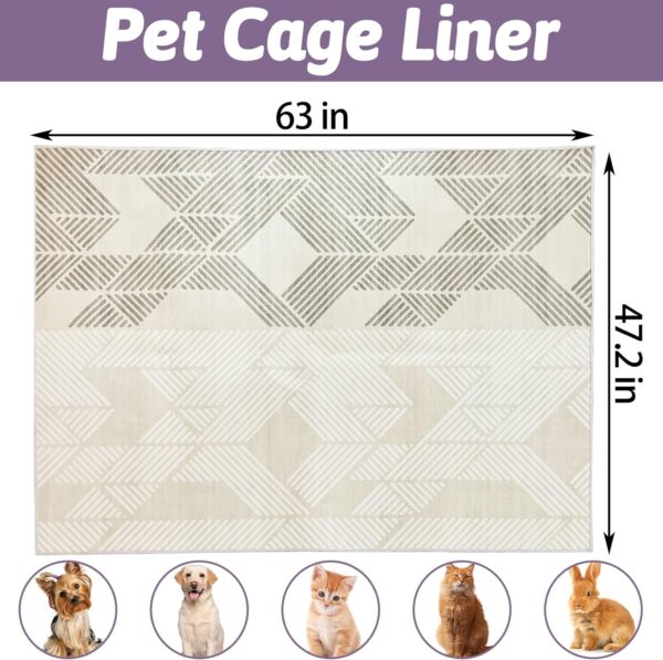 VCEPJH Extra Large Rabbit Cage Liner Reusable 63 inch Washable Bunny Floor Mat Soft Animal Bedding Cage Flooring Pads Non-Slip Pet Rug for Indoor Dogs Puppy Cats Totoro Ferret - Image 2