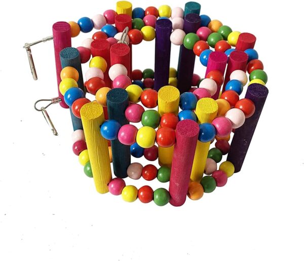 Large Bird Parrot Toys Ladders Swing Chewing Toys Hanging Pet Bird Cage Accessories Hammock Swing Toy for Small Parakeets Cockatiels, 18 Ladders, 48 inch - Image 5