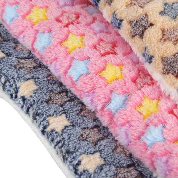 BundleMall 3 pcs Small Animal Plush Bed,Warm Fluffy Puppy Blanket,Fleece Sleep Pad Guinea Pig Hamster Rabbit Bed Mat for Kitten,Bunny,Chinchilla,Squirrel (Small:15X11in, Blue+Brown+Pink) - Image 5