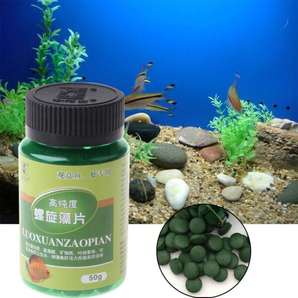 Fish Food Pellet For Gold-fish Small Fish 50g Spirulinas Tablets High Protein Healthy Nutrition Blend Diet T - Image 6