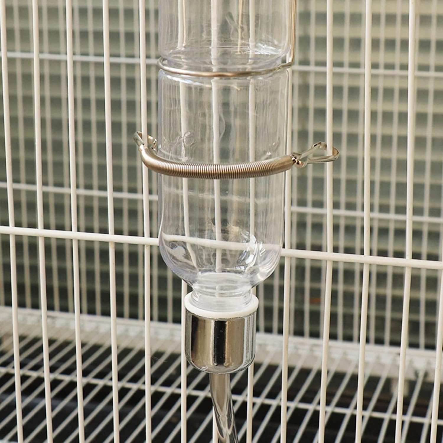 YAOGUI Stainless Steel Spring 3.1 In Metal Replacement Springs With 2 Clips For Small Animals Wire Cages Total Length 5.1 In Water Bottle Spring Clip - Image 2