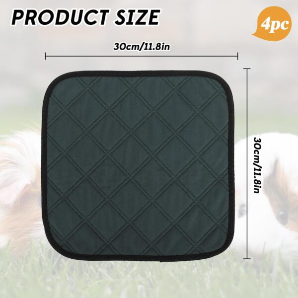 Niuoppy 4pc Guinea Pig Cage Liners, Pet Guinea Pig Pee Pads Washable, Absorbent Guinea Pig Bedding Mat Pad for Small Animals, 30cmx30cm (Dark Grey) - Image 5