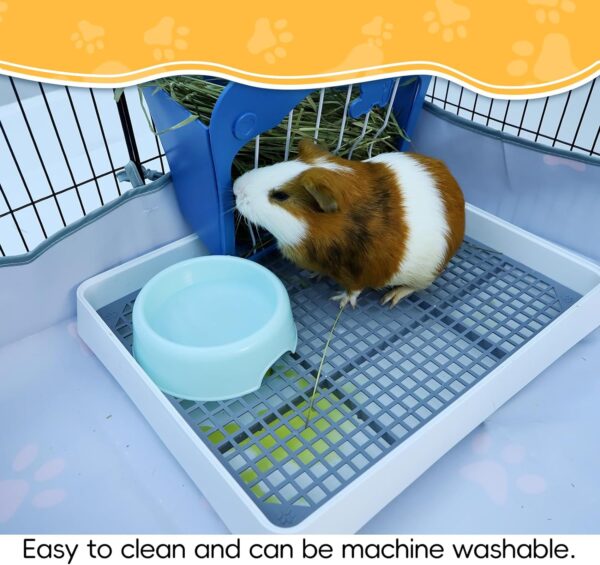 CHEGRON Guinea Pig Cage Liner Waterproof Oxford Bottom Pet Bedding for Rabbit Chinchilla Hedgehog Ferret Small Animals Cage C&C Playpen Accessories, 48x24 inch Grey - Image 6