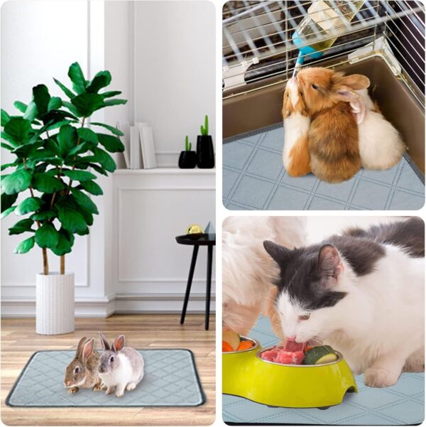 Mooydee 2 Pack Guinea Pig Cage Liners for C&C 2x3 Habitat Washable Guinea Pig Bedding Super Absorbent | Waterproof | Non Slip| Reusable Guinea Pig Pee Pads for Small Animals Cages - 41.3" x 27.6" - Image 7