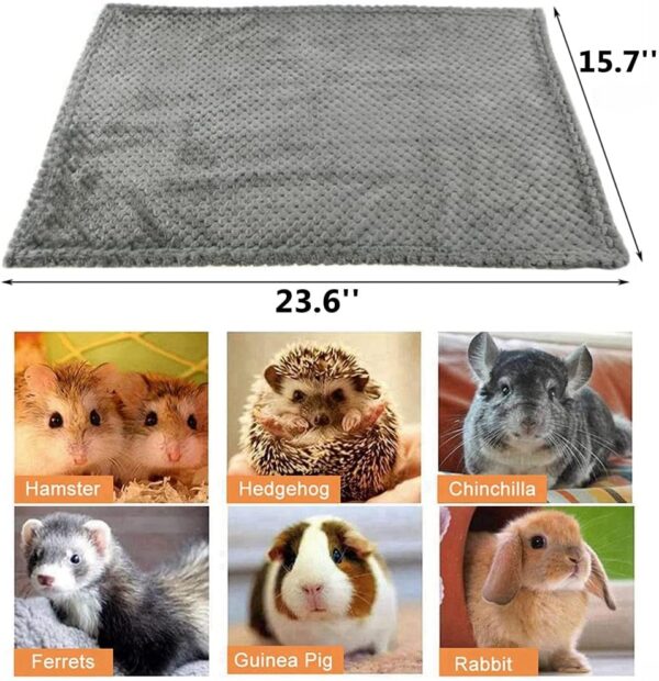 3 Pack Guinea Pig Blankets Hamster Flannel Bunny Blanket Cage Liners Small Pet Fleece Sleep Blankets Bedding Mats Bath Towels for Hamster Guinea Pig Rabbit Kitten Chinchilla Hedgehog (M, 3 Pack) - Image 2