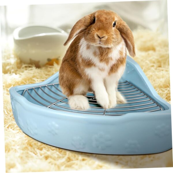 BESPORTBLE Rabbit Ceramic Toilet Potty Bedding for Hamster Small Pet Supply Chinchilla Bedding Rabbit Litter Pan Hamster Toilet Rabbit Toilet Rabbit Cage Pet Toilet Accessory Ceramics - Image 3
