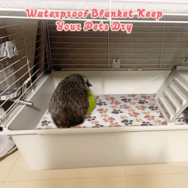 HYLYUN Waterproof Guinea Pig Blankets, 3 Pack Washable Small Animal Fleece Cage Liners Pet Soft Sleep Mat Cover Warm Flannel Throw for Hamster Rabbit Chinchilla Hedgehog Ferret (60 * 40cm) - Image 6