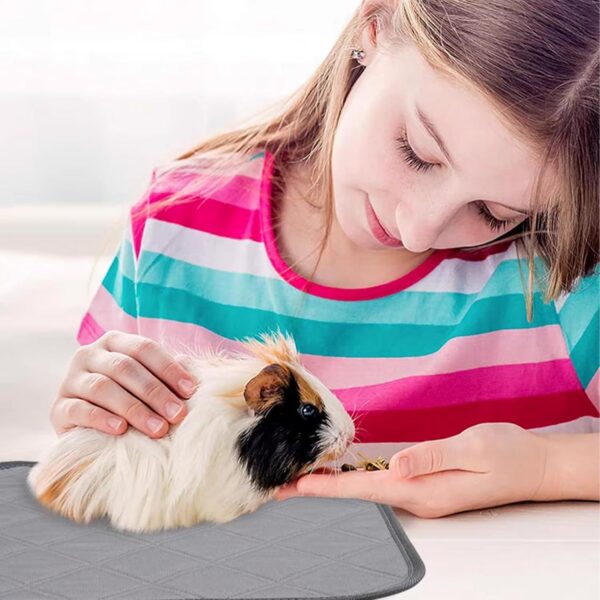 4 Pack Guinea Pig Cage Liner,Washable Pee Pads for Small Pet,Reusable Guinea Pig Bedding,Non-Slip Mat for Small Animals Soft and Comfortable Sleep Pads for Chinchillas Rabbits Hamster Bunny - Image 4