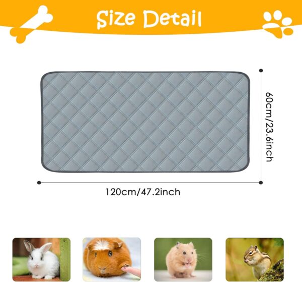 Mooydee 4 Pack Guinea Pig Cage Liners Washable Guinea Pig Bedding Super Absorbent | Waterproof | Non Slip| Reusable Guinea Pig Pee Pads for Small Animals Cages Rabbit Hamster Rat - 48" x 24" - Image 2