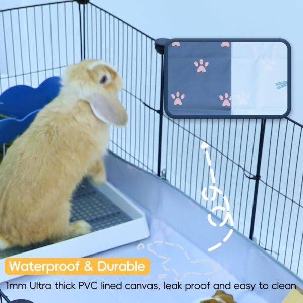 CHEGRON Guinea Pig Cage Liner Waterproof Oxford Bottom Pet Bedding for Rabbit Chinchilla Hedgehog Ferret Small Animals Cage C&C Playpen Accessories, 48x24 inch Grey - Image 3
