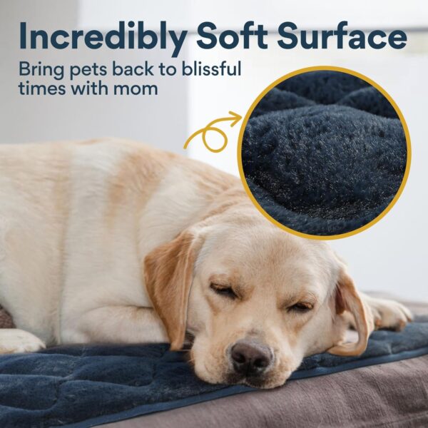 Dog Crate Bed Mat Washable Dog Crate Mattress Small Puppy Bed Pet Cushion 22inch Cat Bed for Indoor Cats Soft Puppy Cage Bed Flat Cat Bedding Dark Blue Dog Bed Mattress Medium Anti Slip 56x33cm S - Image 2