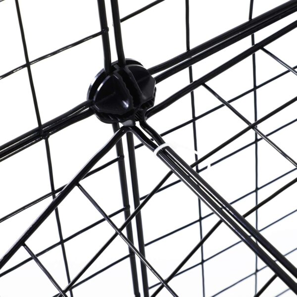 PawHut DIY Pet Playpen Metal Wire Fence Indoor Outdoor Rabbit Small Animals Cage 36 Panel Enclosure Black - Image 8