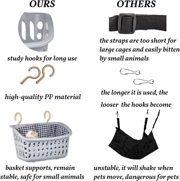 JWShang Rat Hammock for Cage Chew Proof, Rat Warm Bed, Small Animal Hanging Hammock, Rat Cage Accessories for Small Animals Rat, Mouse, Guinea Pig, Chinchilla, Sugar Glider, Ferret (Small) - Image 4