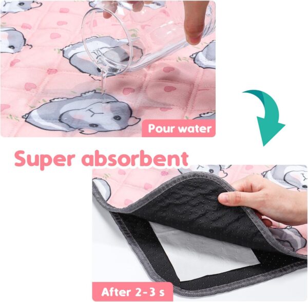 PStarDMoon Guinea Pig Cage Liners Waterproof Guinea Pig Pee Pads, Digital Print Washable Reusable & Anti Slip Guinea Pig Bedding Fast and Super Absorb Water for Small Animals Rabbit Hamster Rat - Image 4