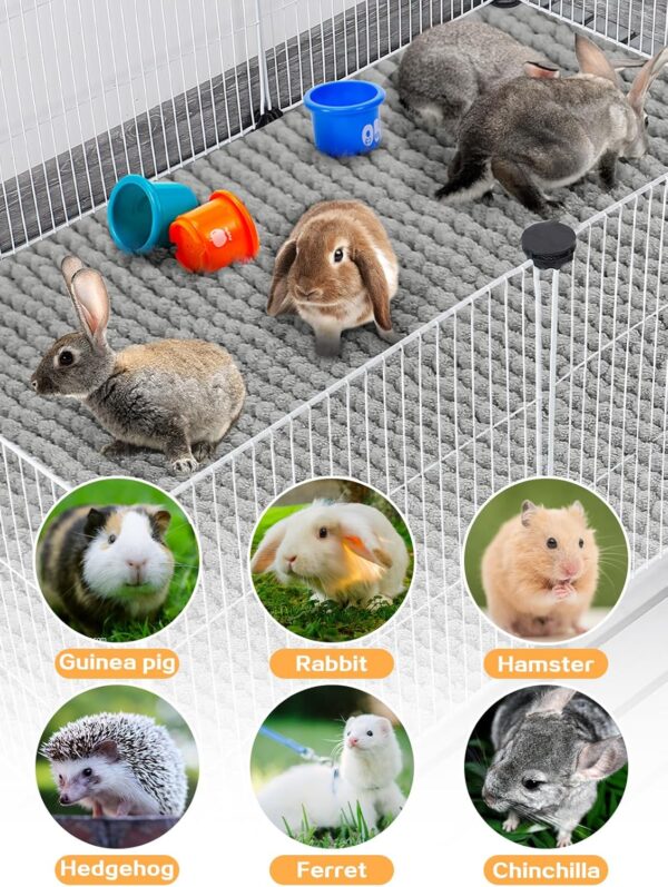 MEWTOGO 2 Pcs Washable Guinea Pig Fleece Cage Liners, Reusable & Non-Slip Guinea Pig Pee Pads, Soft Small Pet Bedding Mats for Rabbits Hamsters Ferrets - 24'' x 47'' - Image 7