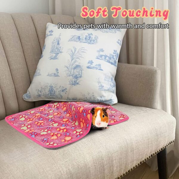 HYLYUN Waterproof Guinea Pig Blankets, 3 Pack Washable Small Animal Fleece Cage Liners Pet Soft Sleep Mat Cover Warm Flannel Throw for Hamster Rabbit Chinchilla Hedgehog Ferret (60 * 40cm) - Image 5