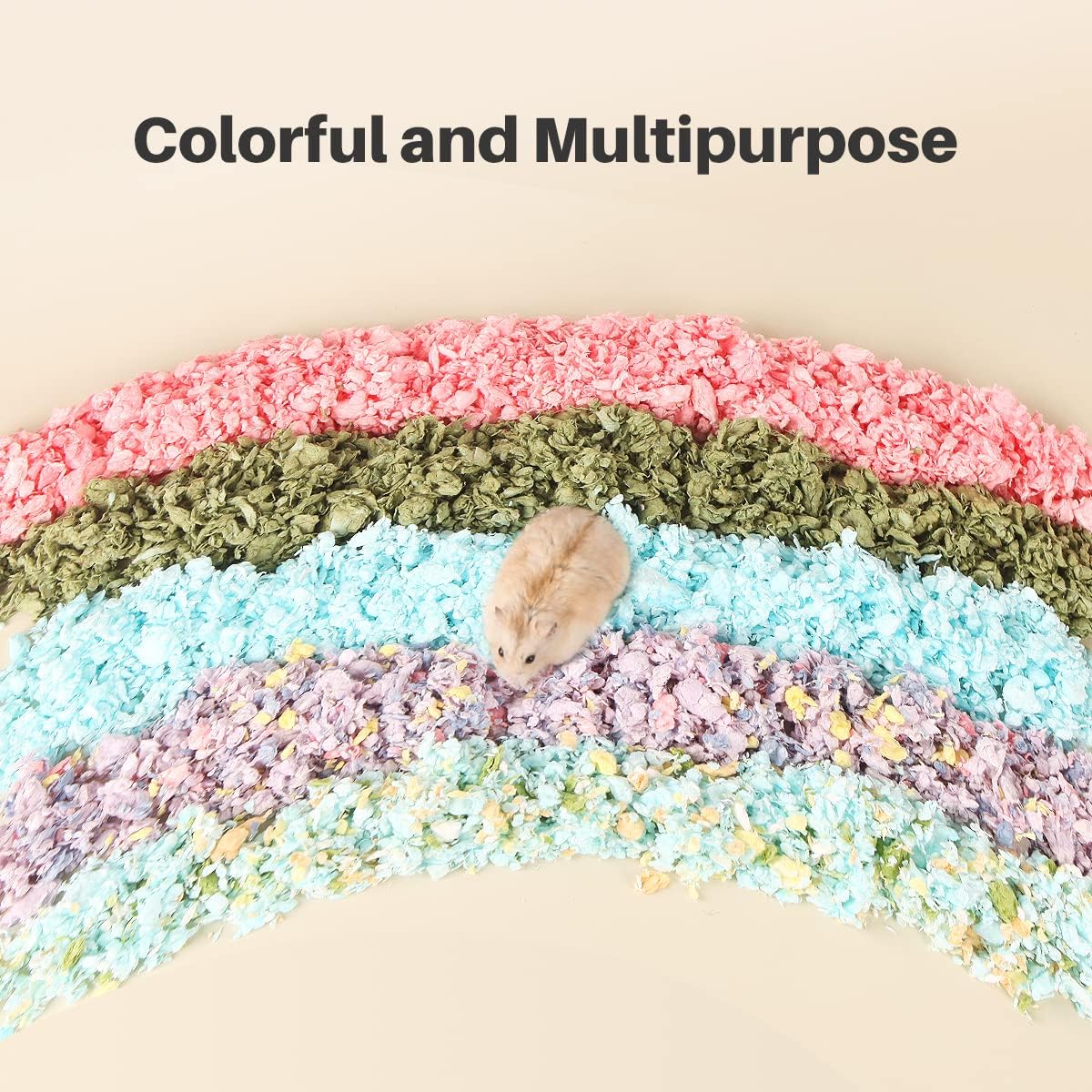 BUCATSTATE Hamster Paper Bedding, 2LBS/900g Dust-Free and Odor Control Paper Litter for Syrian Dwarf Hamsters Gerbils Mice Lemming Degus Reptile Birds (Pink) - Image 4