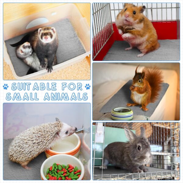 Panelee 10 Pcs Waterproof Guinea Pig Blankets Washable Small Animal Pee Pad Pet Blanket Sleep Bedding Mats Absorbent Guinea Pig Cage Liner Reusable Pet Sleep Mat Pad Cover (Gray,18 x 24 Inch) - Image 4