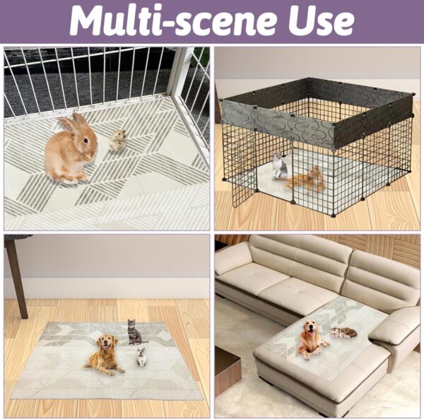 VCEPJH Extra Large Rabbit Cage Liner Reusable 63 inch Washable Bunny Floor Mat Soft Animal Bedding Cage Flooring Pads Non-Slip Pet Rug for Indoor Dogs Puppy Cats Totoro Ferret - Image 5