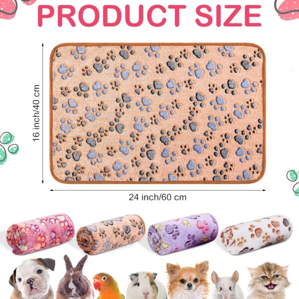 Tudomro 8 Pcs Bulk Waterproof Guinea Pig Blankets Small Animal Flannel Throw Bedding Absorbent Guinea Pig Cage Liners Reusable Pet Pee Pad Sleep Mat Pad Cover for Hamster Rabbit Ferret (16 x 24 Inch) - Image 2