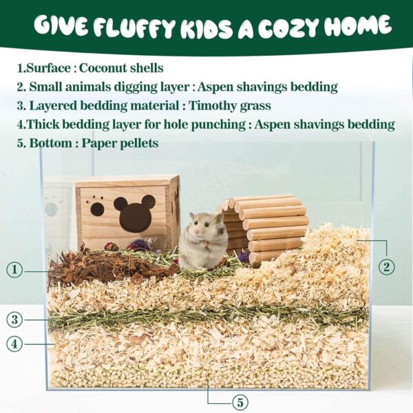 Sukh 29OZ Aspen Hamster Bedding - Aspen Shavings Pet Supplies Bedding and Litter for Guinea Pig Rabbit Snake Enclosure Horse Bunny Hedgehog Chicken Coop Reptile Chinchilla Small Animal Dust-Free - Image 7