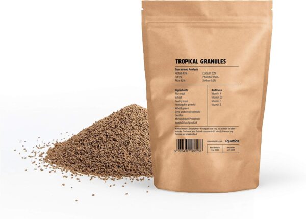 iQuatics Perfectly Balanced Nutritional Tropical Fish Food Granules Medium for all Tropical Fish - 300G - Image 2