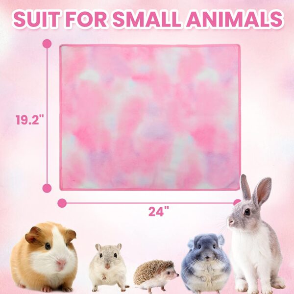 ORZECHKO Guinea Pig Cage Mat - 3 Pack 19.2"*24" Waterproof Small Animal Bedding Accessories for Guinea Pig Rat Hamster Chinchilla Hedgehog Rabbit Ferret- Washable Soft Fleece Pet Cage Liner Blankets - Image 2