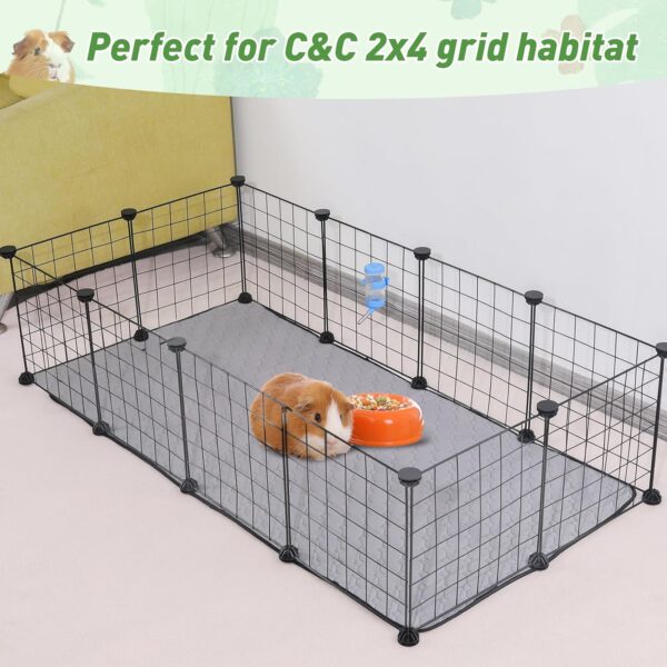 Guinea Pig Cage Liners, LWYMX 24''X72'' Washable Guinea Pig Pee Pads, Non Slip Reusable Super Absorbent Guinea Pig Training Mat Bedding Fleece for Small Animals Hamster Rabbit Chinchilla Rat, 2Pack - Image 6