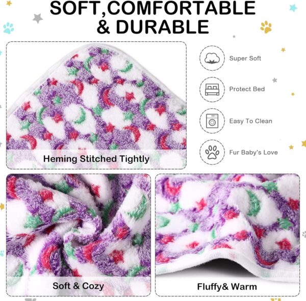 4 Pcs Waterproof Guinea Pig Blankets Washable Small Animal Fleece Bedding Absorbent Guinea Pig Cage Liners Reusable Pet Pee Pad Sleep Mat Pad Cover for Hamster Ferret (Moon Star Pattern, 12 x 12 Inch) - Image 7