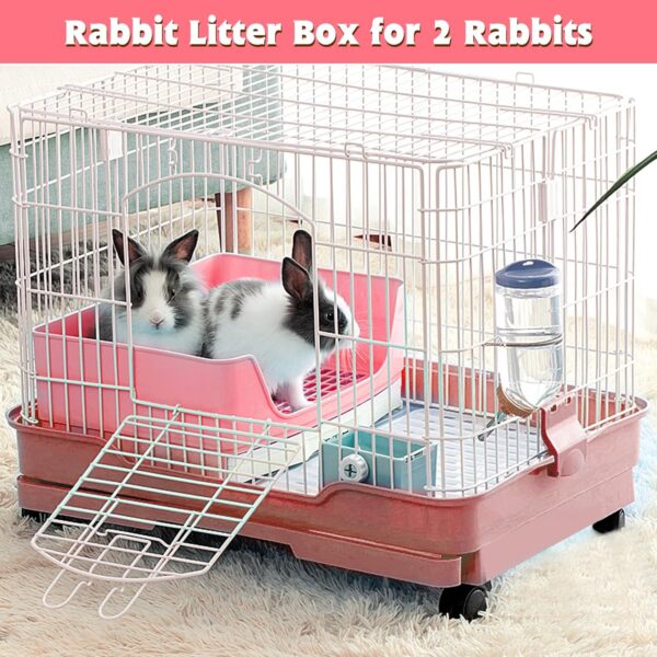 BWOGUE Large Rabbit Litter Box Toilet,Potty Trainer Corner Bedding with Drawer Larger Pet Pan for Adult Guinea Pigs, Rabbits, Hamster, Chinchilla, Ferret, Galesaur, Small Animals(Pink) - Image 7