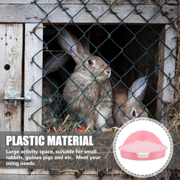 Bins Small Animal Litter Box Triangle Small Pet Trainer Potty Cage Corner Bedding Box Toilet Pan for Rabbit Bunny Guinea Pigs Chinchilla Ferret Blue Aquarium Gravel - Image 6