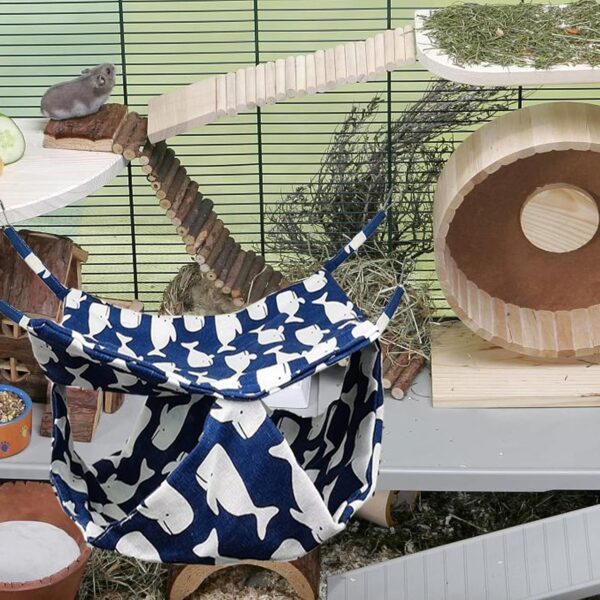 Double-Layer Pet Cage Hammock, Hanging Bed Cage for Small Animals Soft Pet Accessories for Guinea Pig Parrot Ferret Squirrel Hamster Rat - Image 7