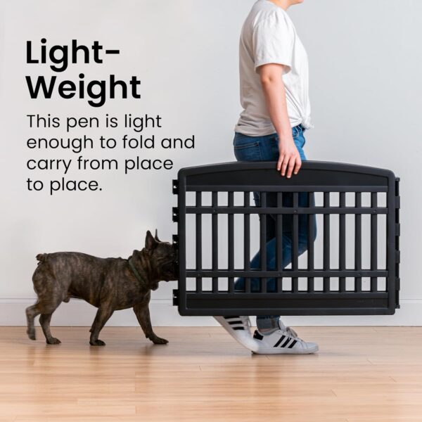Iris Ohyama Dog Pen with Lockable Door, H60cm, 4 Panels, Grey, Dog Cage, Plastic, Puppy Enclosure, For Rabbit Runs, Indoors, Outdoors, Playpen for Dogs, Cats, Rodents, Pets, Dog Fence, CI-604E WD - Image 6