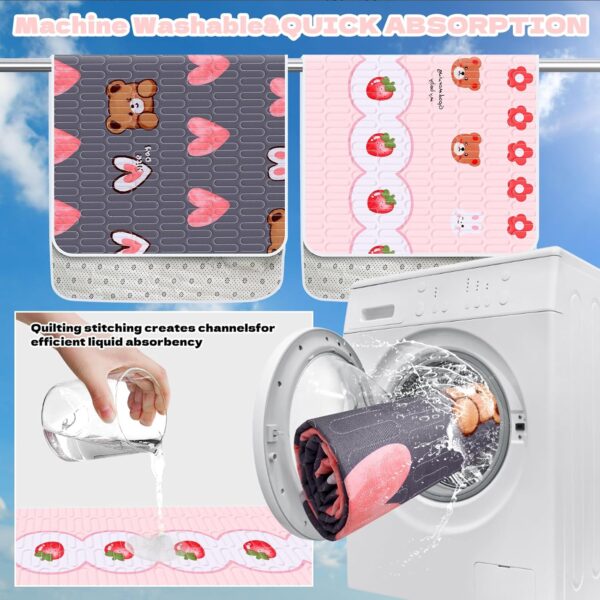 4 Pcs Guinea Pig Bedding, Washable Guinea Pig Cage Liner,Reusable Rabbit Bedding Waterproof Guinea Pig Pee Pads, Absorbent Guinea Pig Bedding for Small Animals Hamster Rabbit Squirrel Cage（ Bear - Image 7